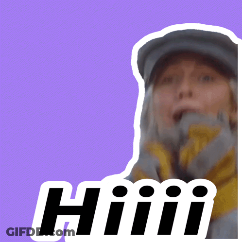 Woman Saying Hiiiiii On Purple Background GIF