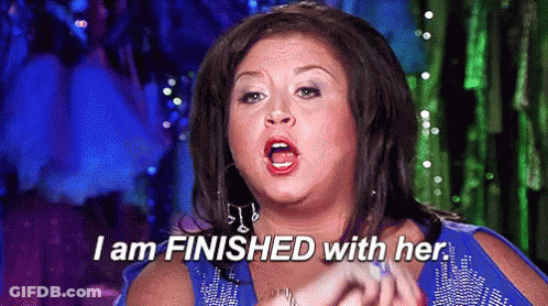 Woman Saying I Am Finished With Her GIF