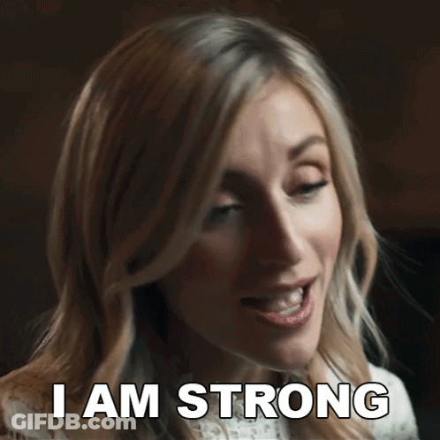 Woman Saying I Am Strong GIF