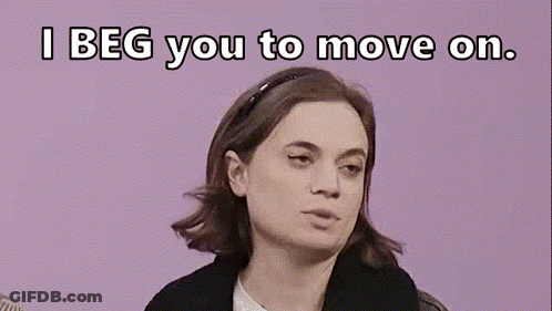 Woman Saying I Beg You To Move On GIF