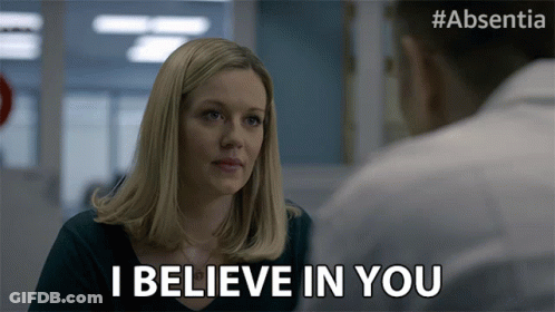 Woman Saying I Believe In You To Man GIF