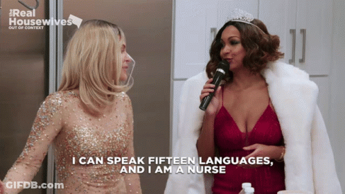 Woman Saying I Can Speak Fifteen Languages GIF