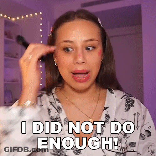 Woman Saying I Did Not Do Enough In Purple Room GIF