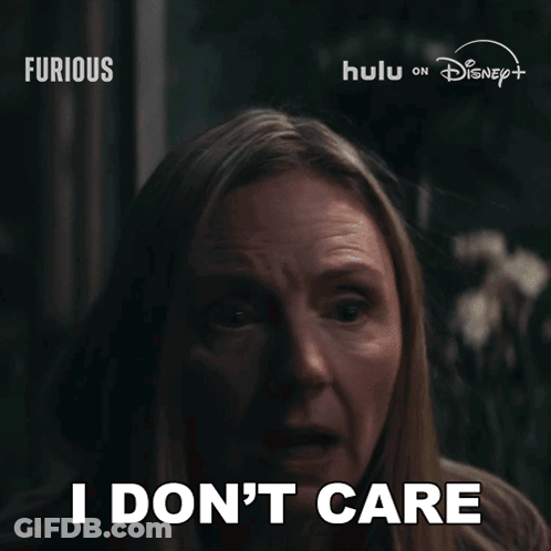 Woman Saying I Don't Care Disney Advertisement GIF