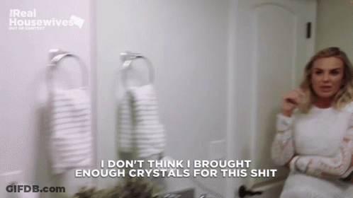 Woman Saying I Don't Think I Brought Enough Crystals GIF