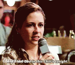 Woman Saying I Feel God In This Chili's Tonight GIF
