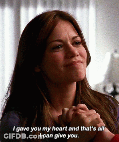Woman Saying I Gave You My Heart GIF