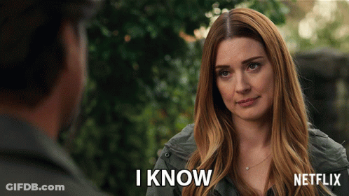 Woman Saying I Know In Front Of Netflix Logo GIF