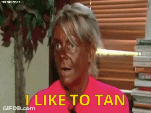 Woman Saying I Like To Tan GIF