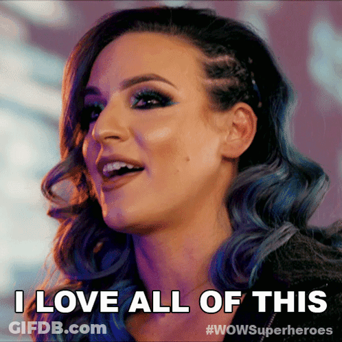 Woman Saying I Love All Of This Wow Superheroes Ad GIF