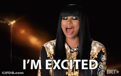 Woman Saying I'm Excited At Bet Star GIF