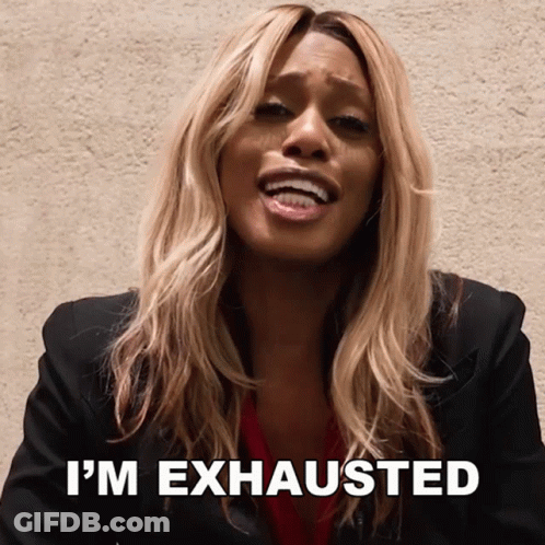 Woman Saying I'm Exhausted GIF