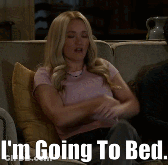 Woman Saying I'm Going To Bed In Living Room GIF