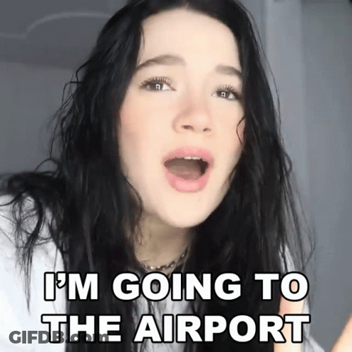Woman Saying I'm Going To The Airport Mouth Wide Open GIF