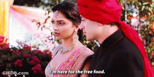 Woman Saying I'm Here For Free Food GIF