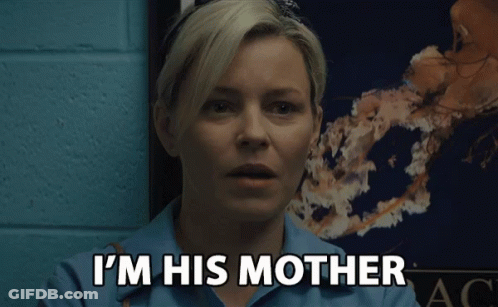 Woman Saying I'm His Mother Blue Wall GIF