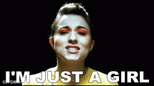 Woman Saying I'm Just A Girl GIF