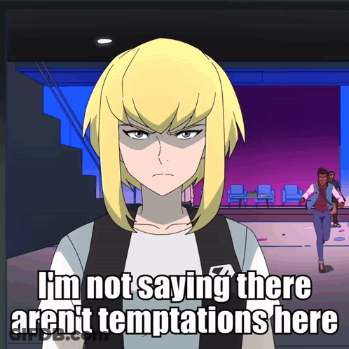 Woman Saying I'm Not Saying There Aren't Temptations Here GIF