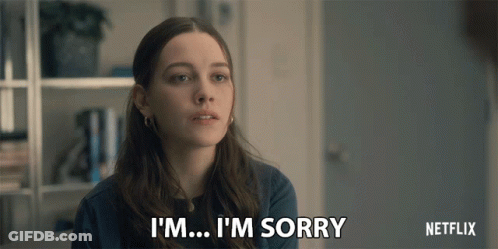 Woman Saying I'm Sorry In Netflix Ad GIF