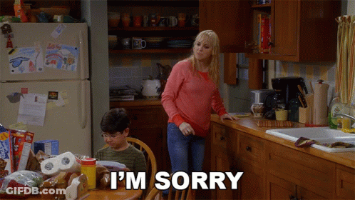 Woman Saying I'm Sorry To Boy At Table GIF