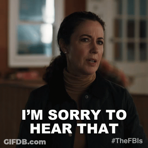 Woman Saying I'm Sorry To Hear That GIF