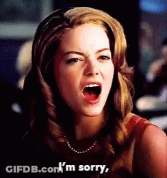 Woman Saying I'm Sorry With Mouth Wide Open GIF