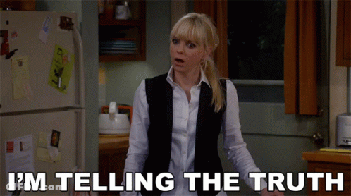Woman Saying I'm Telling The Truth In Front Of Fridge GIF
