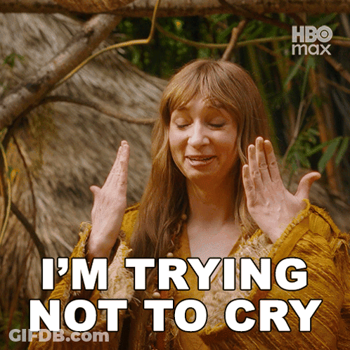 Woman Saying I'm Trying Not To Cry HBO Max Ad GIF