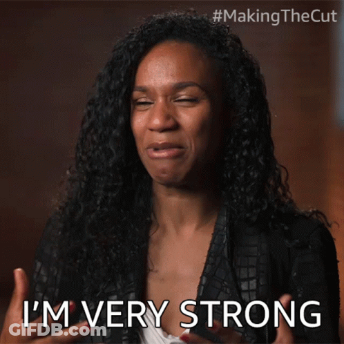 Woman Saying I'm Very Strong Making A Face GIF