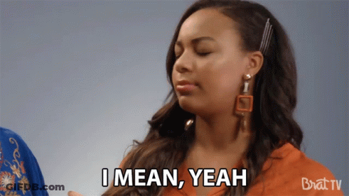 Woman Saying I Mean Yeah Brattv Logo GIF