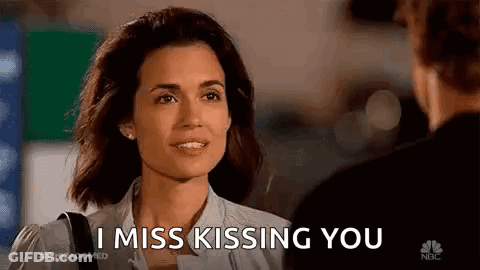 Woman Saying I Miss Kissing You To Man GIF