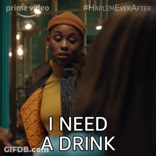 Woman Saying I Need A Drink Wearing Hat GIF