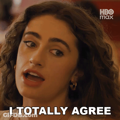 Woman Saying I Totally Agree In Front Of HBO Max Logo GIF