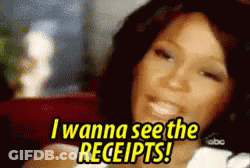 Woman Saying I Wanna See The Receipts Sitting Down GIF