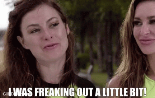 Woman Saying I Was Freaking Out To Another Woman GIF