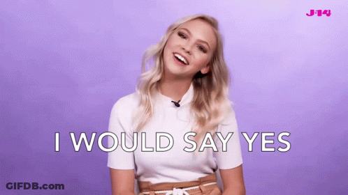 Woman Saying I Would Say Yes Purple Wall GIF