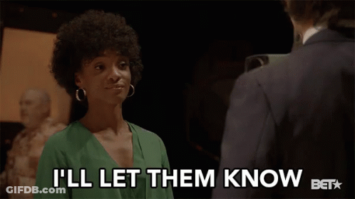Woman Saying Ill Let Them Know GIF