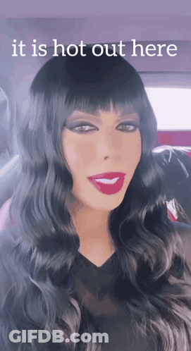 Woman Saying It Is Hot Out Here GIF