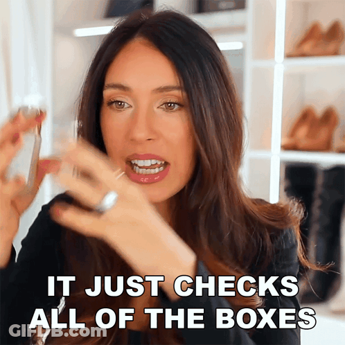 Woman Saying It Just Checks All The Boxes GIF