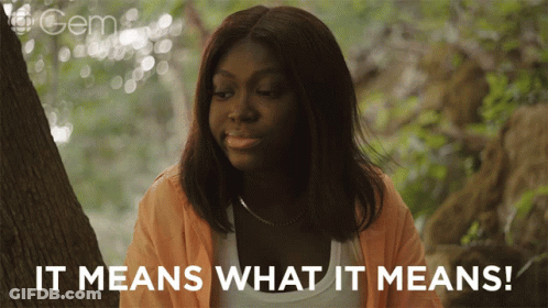 Woman Saying It Means What It Means GIF