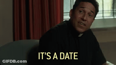Woman Saying It's A Date Beside Man In Suit GIF