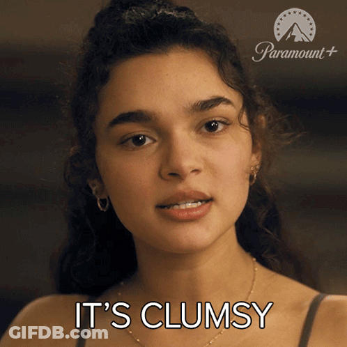 Woman Saying It's Clumsy With Paramount Logo GIF