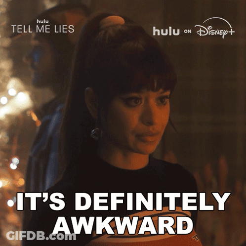 Woman Saying It's Definitely Awkward On Disney Poster GIF