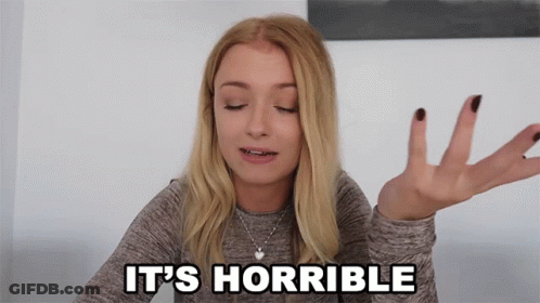 Woman Saying It's Horrible Making Funny Face GIF