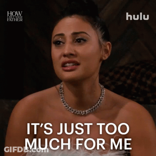 Woman Saying It's Just Too Much For Me With Necklace GIF