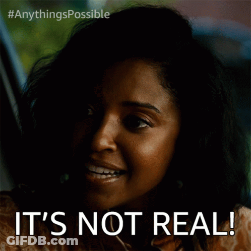 Woman Saying It's Not Real GIF