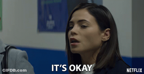 Woman Saying It's Okay With Netflix Logo GIF