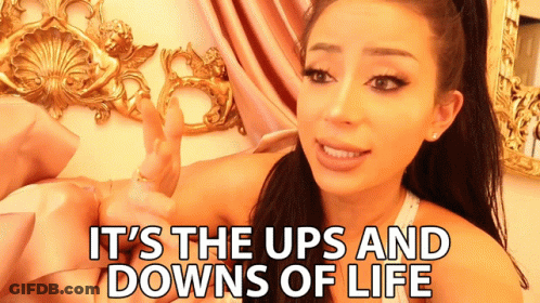 Woman Saying It's The Ups And Downs Of Life GIF