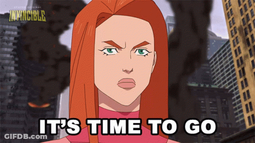 Woman Saying It's Time To Go GIF