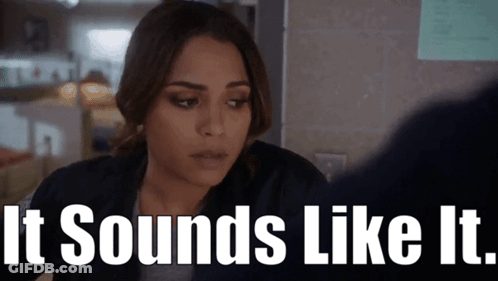 Woman Saying It Sounds Like It While Looking Down GIF